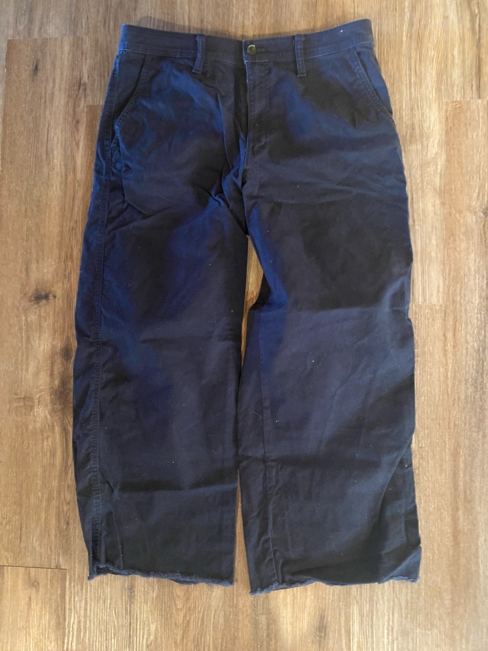 Banana republic wide-leg high-rise 10 cropped khaki navy blue pants New